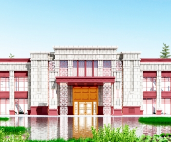 New Chinese Style Building Appearance-ID:842343095