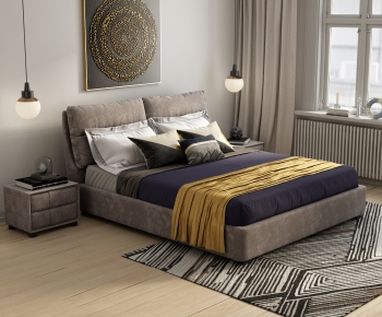 Modern Double Bed-ID:922396907