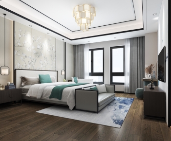 New Chinese Style Bedroom-ID:723242048