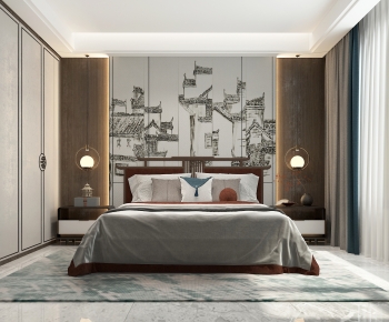 New Chinese Style Bedroom-ID:985992914
