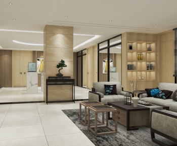 New Chinese Style Office Living Room-ID:762996913
