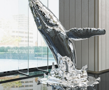 现代鲸鱼雕塑摆件-ID:840892084