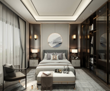 New Chinese Style Bedroom-ID:437058932