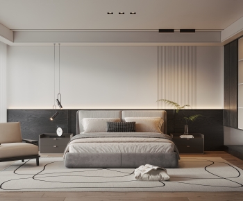 Modern Wabi-sabi Style Bedroom-ID:693950736