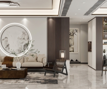New Chinese Style A Living Room-ID:836592915