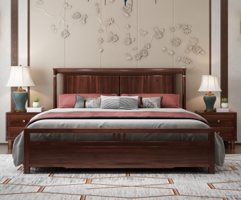 New Chinese Style Double Bed-ID:643059024