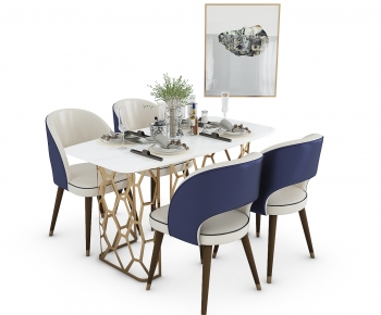 Simple European Style Dining Table And Chairs-ID:371512893