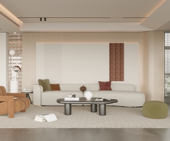 Modern Wabi-sabi Style A Living Room-ID:949372052