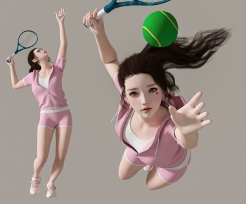 现代网球运动人物美女-ID:371772056