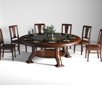 新中式圆形餐桌椅-ID:480525024