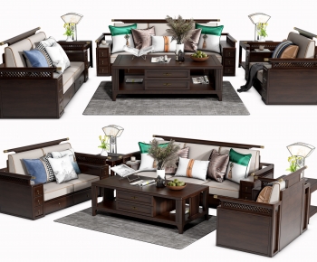 New Chinese Style Sofa Combination-ID:496552949
