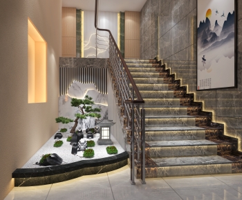 New Chinese Style Stairwell-ID:129555946