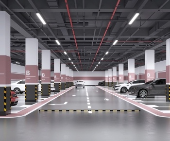 现代地下停车场3D模型