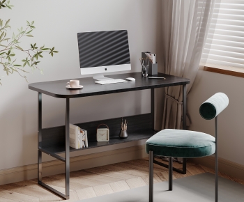 Nordic Style Computer Desk And Chair-ID:208662031