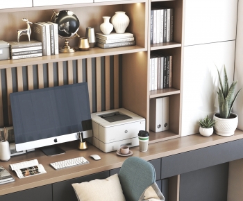 Modern Computer Desk And Chair-ID:913208963