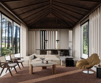Wabi-sabi Style A Living Room-ID:978820395