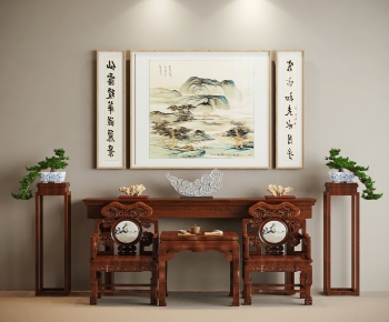 中式茶桌椅组合-ID:558746107