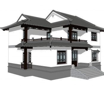 Chinese Style New Chinese Style Villa Appearance-ID:963515044