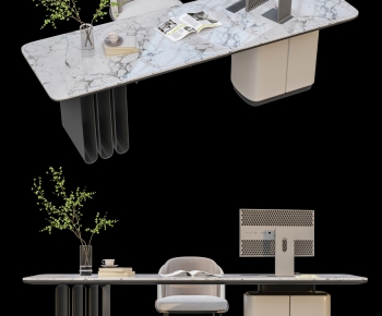 Modern Computer Desk And Chair-ID:584884883