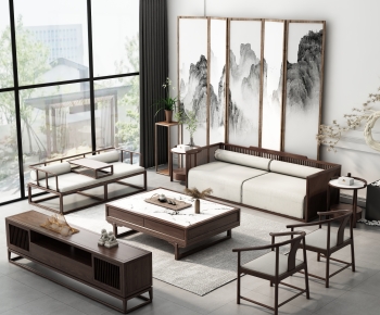 New Chinese Style Sofa Combination-ID:844647886