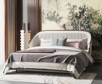 New Chinese Style Double Bed-ID:449130527