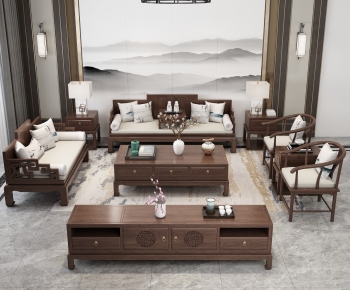 New Chinese Style Sofa Combination-ID:811815028