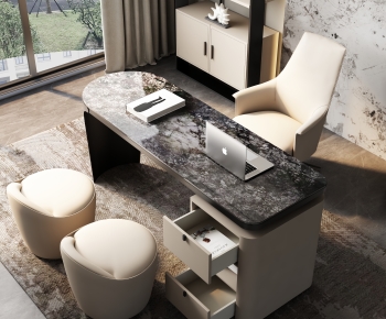 Modern Computer Desk And Chair-ID:369870909