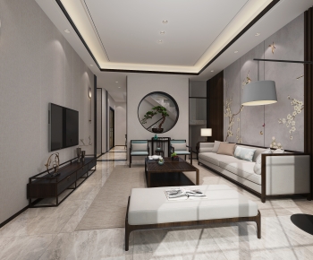 New Chinese Style A Living Room-ID:867671011