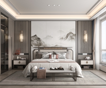 New Chinese Style Bedroom-ID:882355933