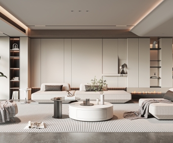 Modern Wabi-sabi Style A Living Room-ID:556637057