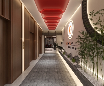 New Chinese Style Office Elevator Hall-ID:523504026