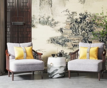 New Chinese Style Single Sofa-ID:289277083