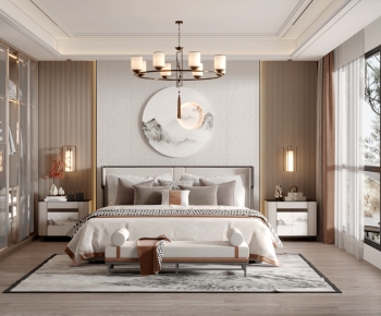 New Chinese Style Bedroom-ID:725244053