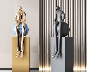 现代金属抽象人物雕塑摆件-ID:203087095