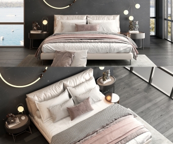 Modern Double Bed-ID:950957067