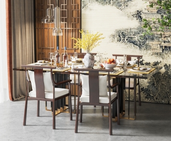 New Chinese Style Dining Table And Chairs-ID:993906978