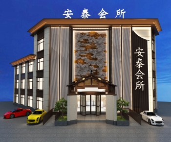 New Chinese Style Facade Element-ID:205214984