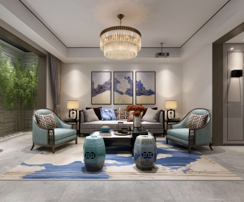 New Chinese Style A Living Room-ID:759107114