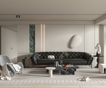 Modern Wabi-sabi Style A Living Room-ID:658474927