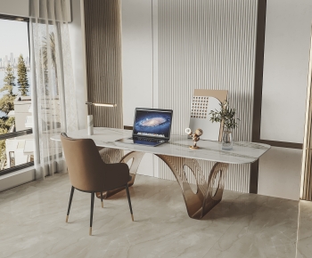 Modern Computer Desk And Chair-ID:106670965