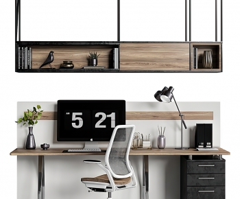 Modern Computer Desk And Chair-ID:108345994