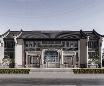 New Chinese Style Building Appearance-ID:568267113