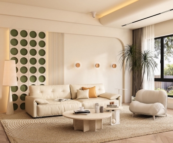 Modern Wabi-sabi Style A Living Room-ID:720620277