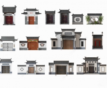 New Chinese Style Facade Element-ID:840121037