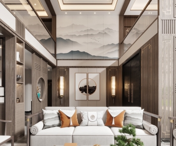 New Chinese Style A Living Room-ID:623744968