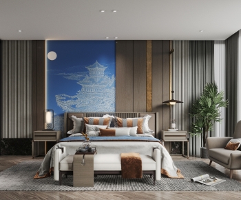 New Chinese Style Bedroom-ID:129589089
