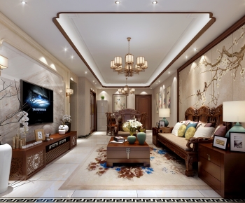 Chinese Style New Chinese Style A Living Room-ID:135691881