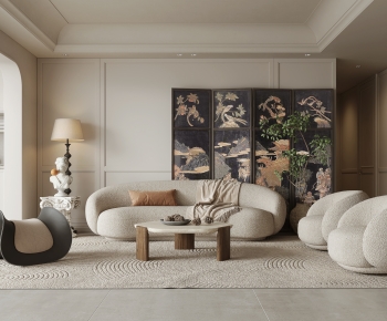 Wabi-sabi Style A Living Room-ID:952102901