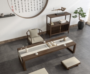 Chinese Style Tea Tables And Chairs-ID:239437106