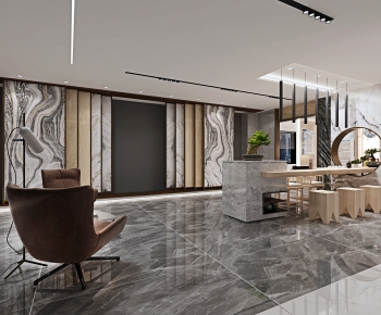 Modern New Chinese Style Office Negotiation Area-ID:145987992